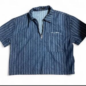 Denim Blue Striped Men's Shirt